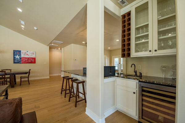 Kitchen and Bar at our Main Lodge, Vacation Cabin in Pipe Creek, Texas