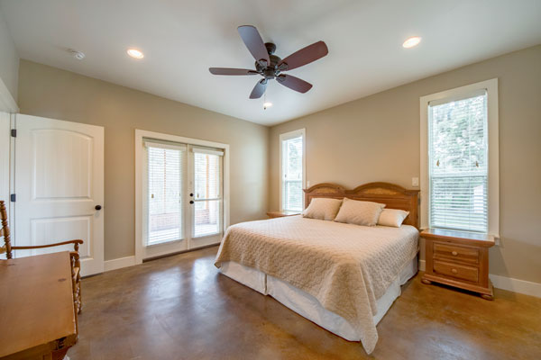 Master Bedroom off Patio, Creek Cabin, Rancho Madrono