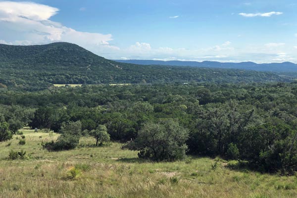 Long views of the Hill Country landscape